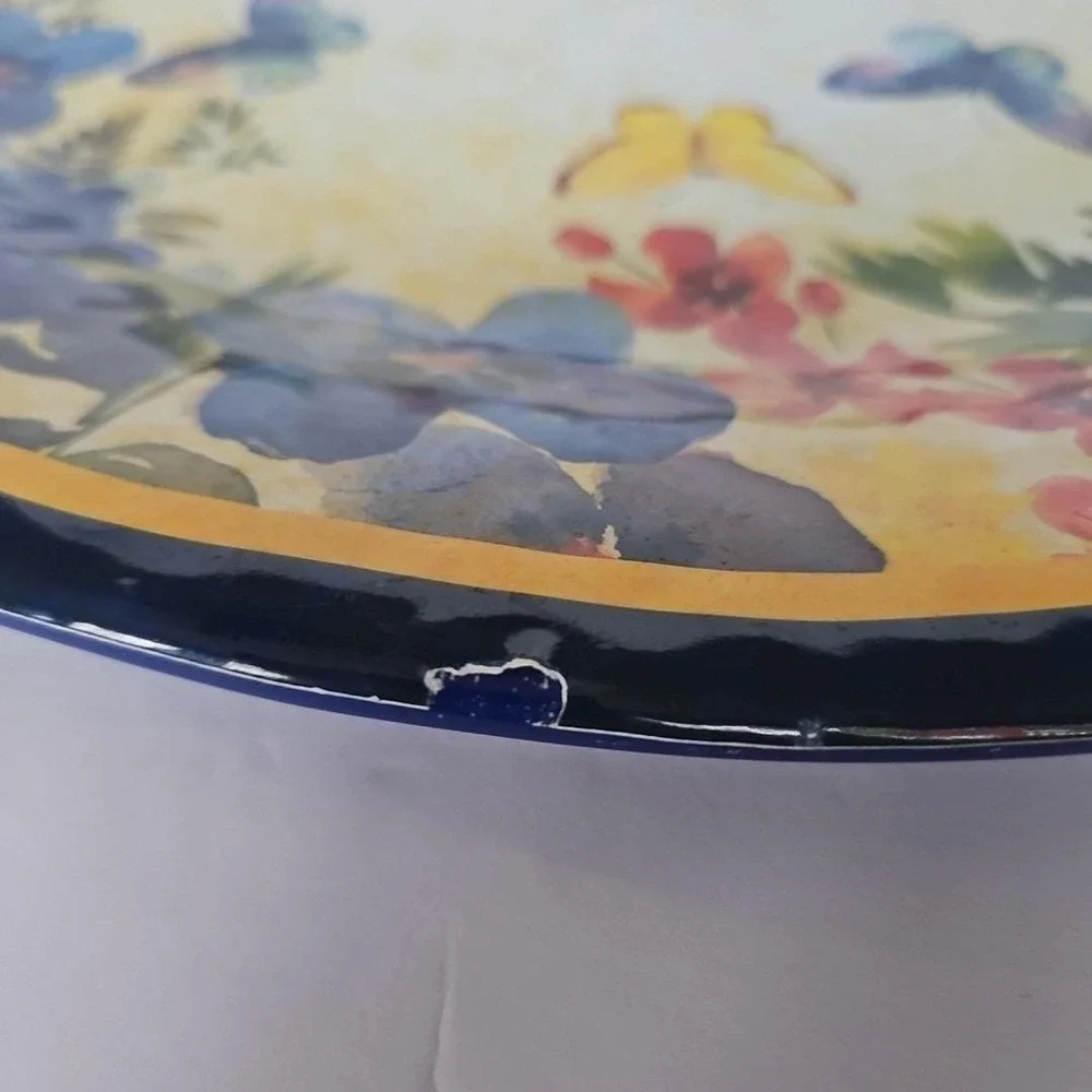 Vtg Pier 1 Imports Butterfly Floral Melamine Serving Platter 19